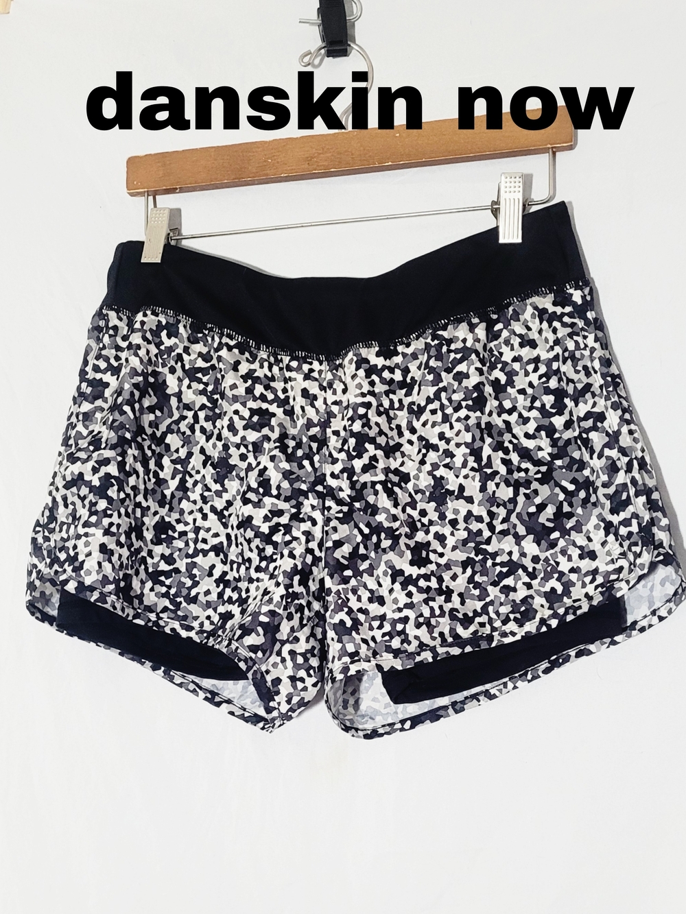 Danskin Now Black & White Printed Women's Athletic Shorts